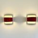Curved Wall Lamps In Red And White By Peter Celsing For Falkenbergs Belysning, Sweden 1960S