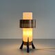 Simple table lamp in copper metal and opal glass, 1960s, Germany