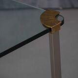 Vintage bronze and glass small coffee table by Peter Ghyczy, Germany 1970s