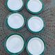 6 flat plates in white earthenware and green edging Digoin Sarreguemines vintage