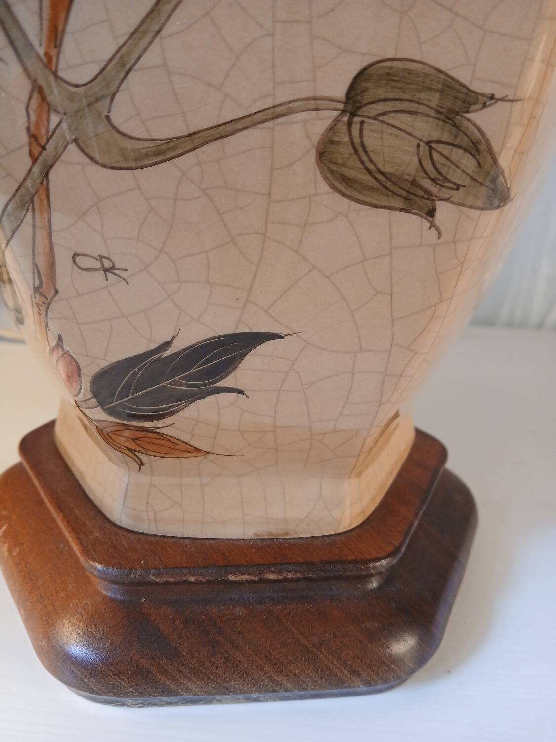 Hand-painted ceramic lamp – 1950s-60s – height 32 cm