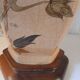 Hand-painted ceramic lamp – 1950s-60s – height 32 cm