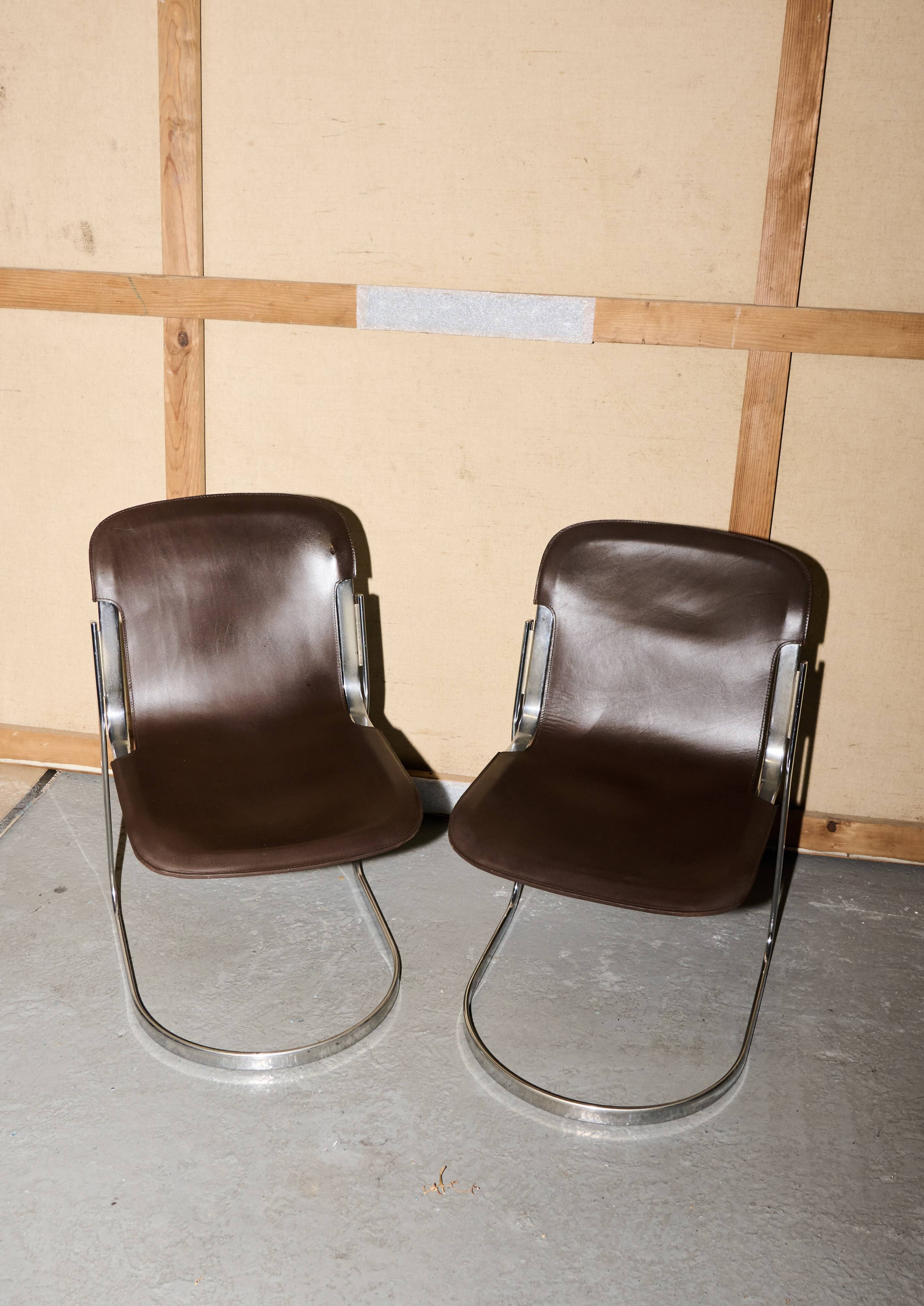 Set of four Willy Rizzo chairs
