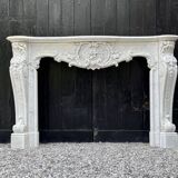 Impressionnante Cheminée De Style Louis XV En Marbre De Carrare Tres Fineme