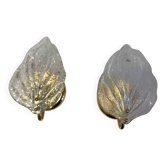 Paire d’appliques feuille verre Murano