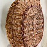 Wicker rattan log basket from the 1970s/80s