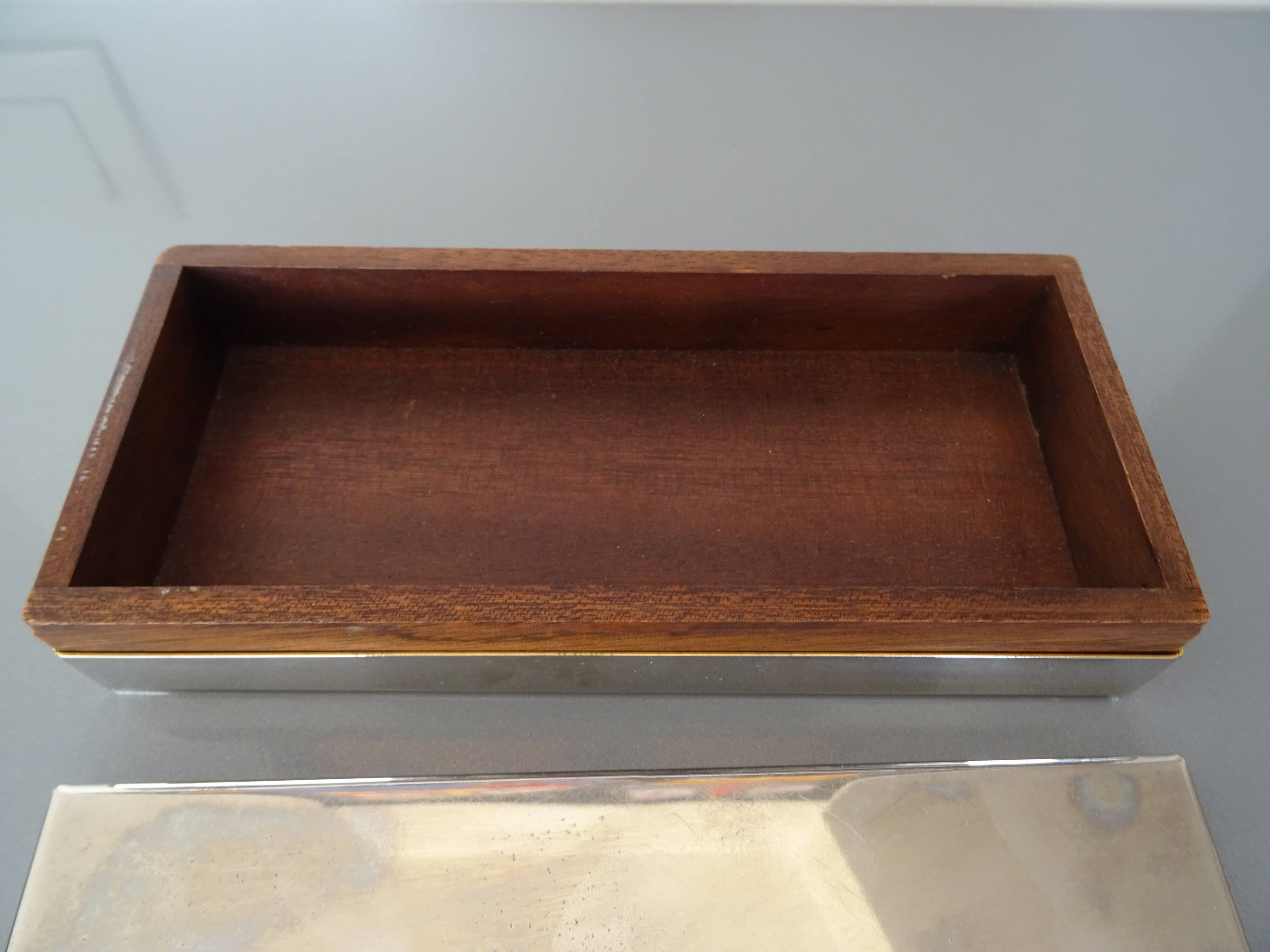 Modernist box in metal and cedar Art Deco