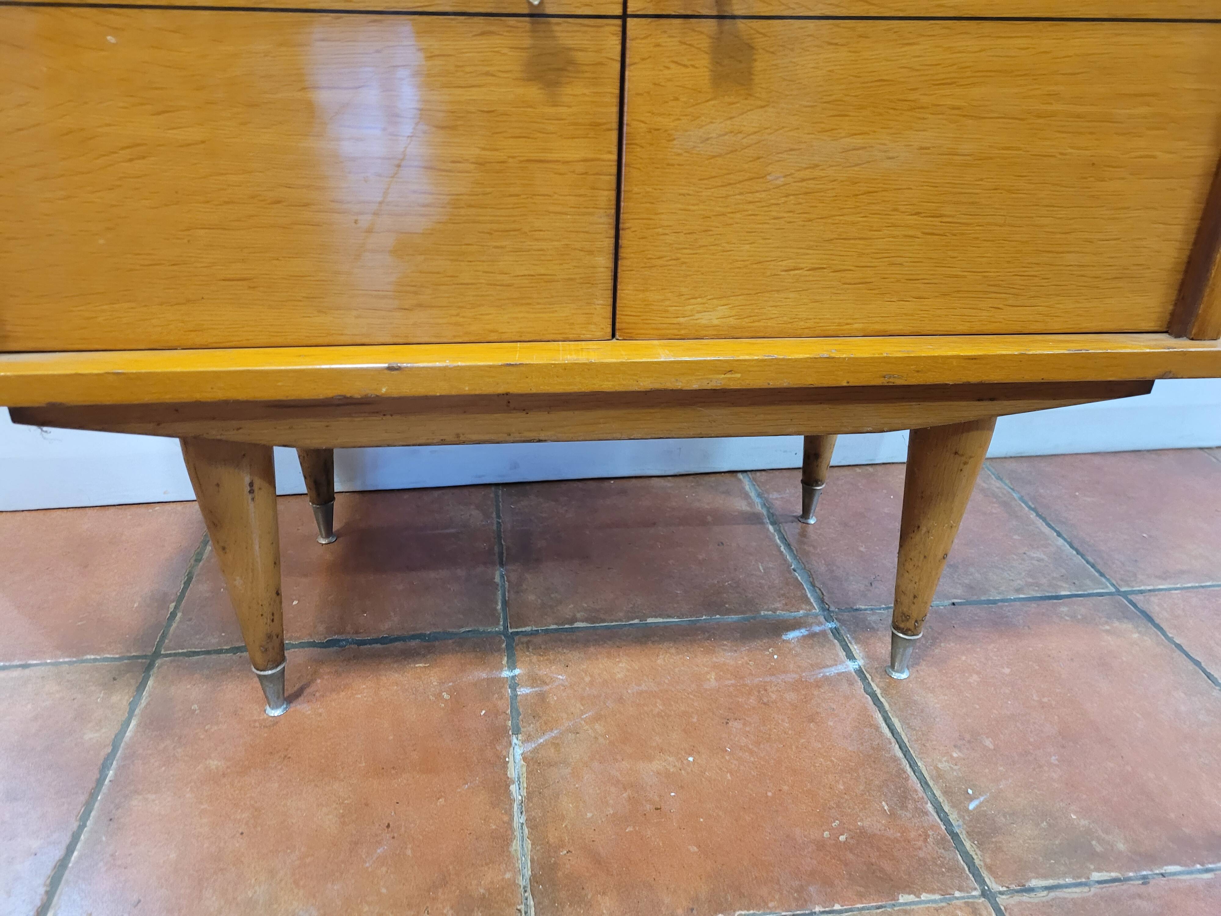 Vintage oak display cabinet from the 60s