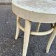 Tabouret rond vintage en bois courbe style bistro