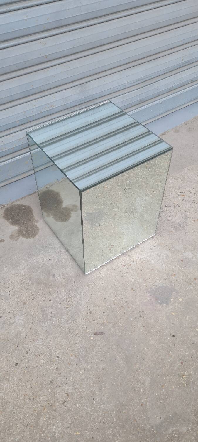Mirrored cube end table