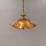 Hanging lamp in multiple layers glass and brass, by Vitrika Denmark 1980s