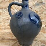 Ancienne jarre huilier grès bleu alsace décoration xixeme vintage