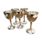 Ensemble de 5 coquetiers en métal argenté