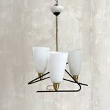 Italian chandelier with three opalines, 1950