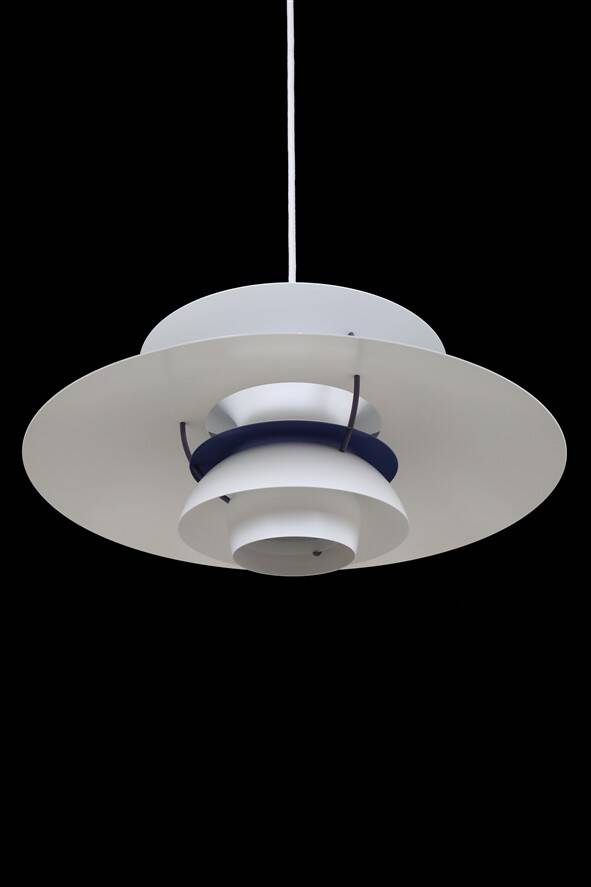 Louis Poulsen / Poul Henningsen “PH 5” pendant lamp with glass diffuser / Mid-century Danish modern design / PH5