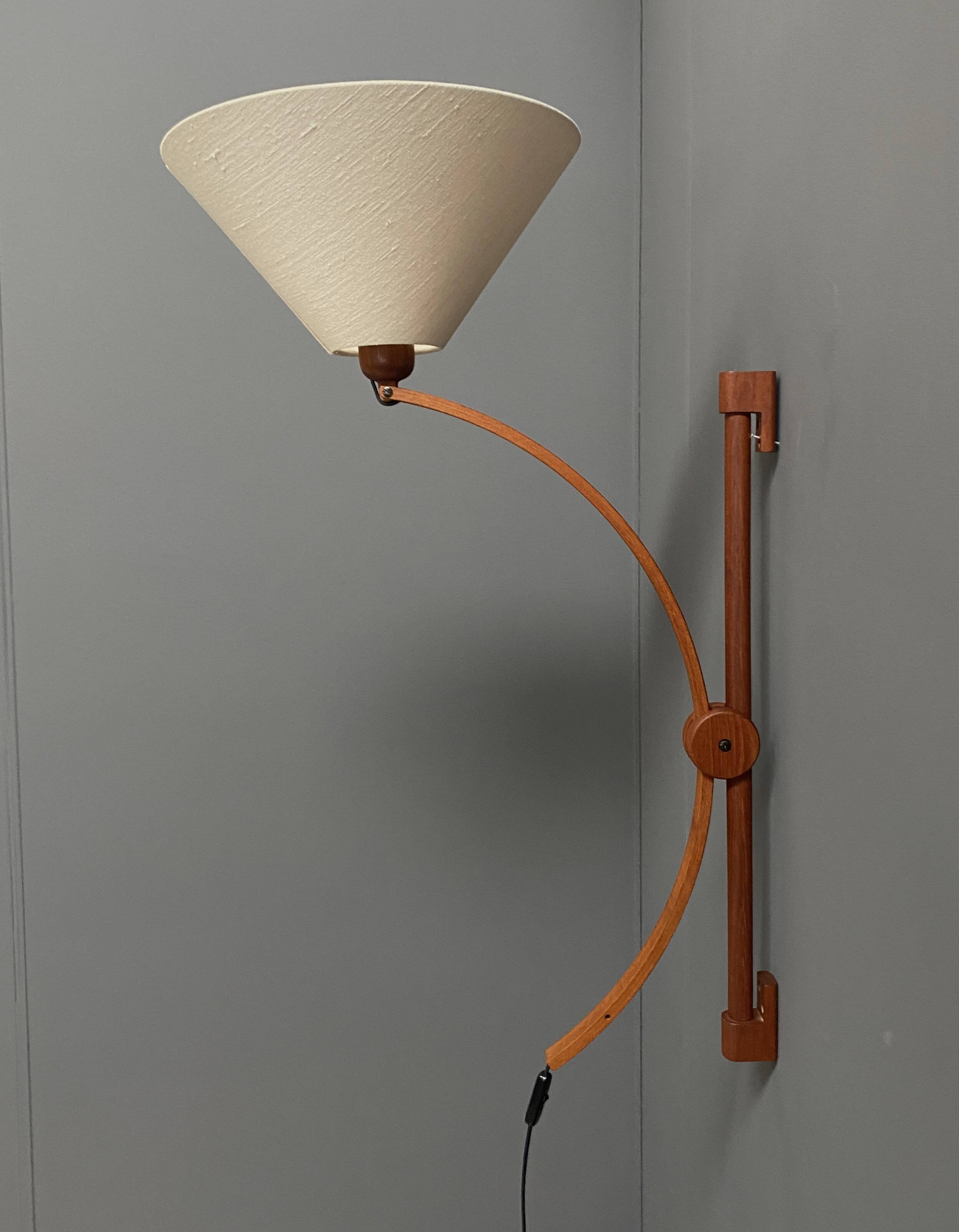 Danish teak wall lamp by Domus Denmark 1970s
