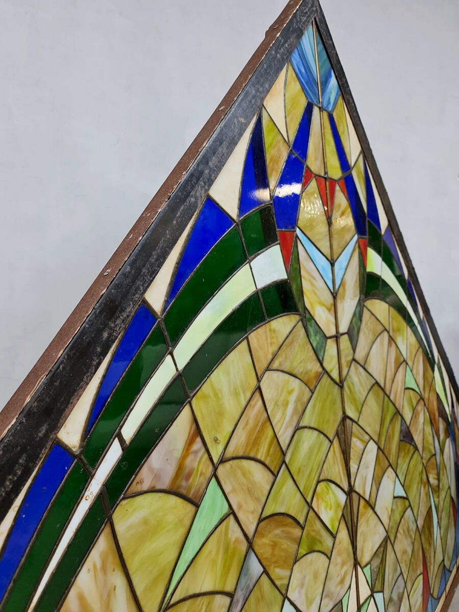 Midcentury stained glass church window kerkraam ‘Colourful pride’