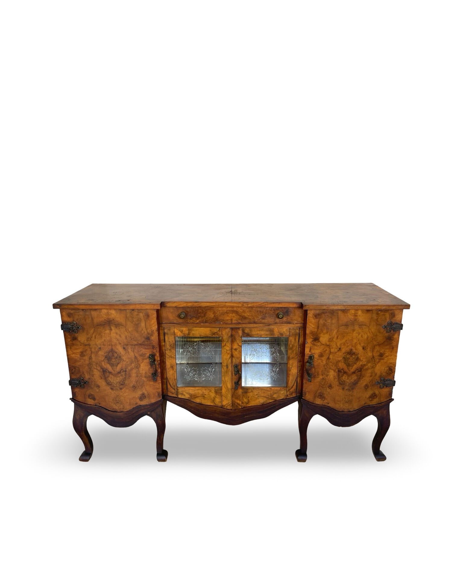 Buffet en noyer burr italien, années 1930.
