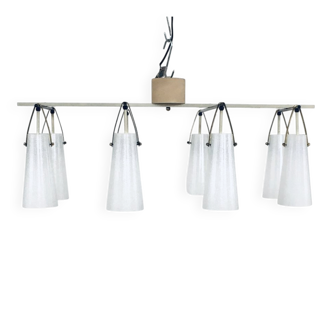 Italian glass and brass chandelier, Italy, 1950s