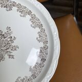 12 Assiettes Digoin à fleurs marron