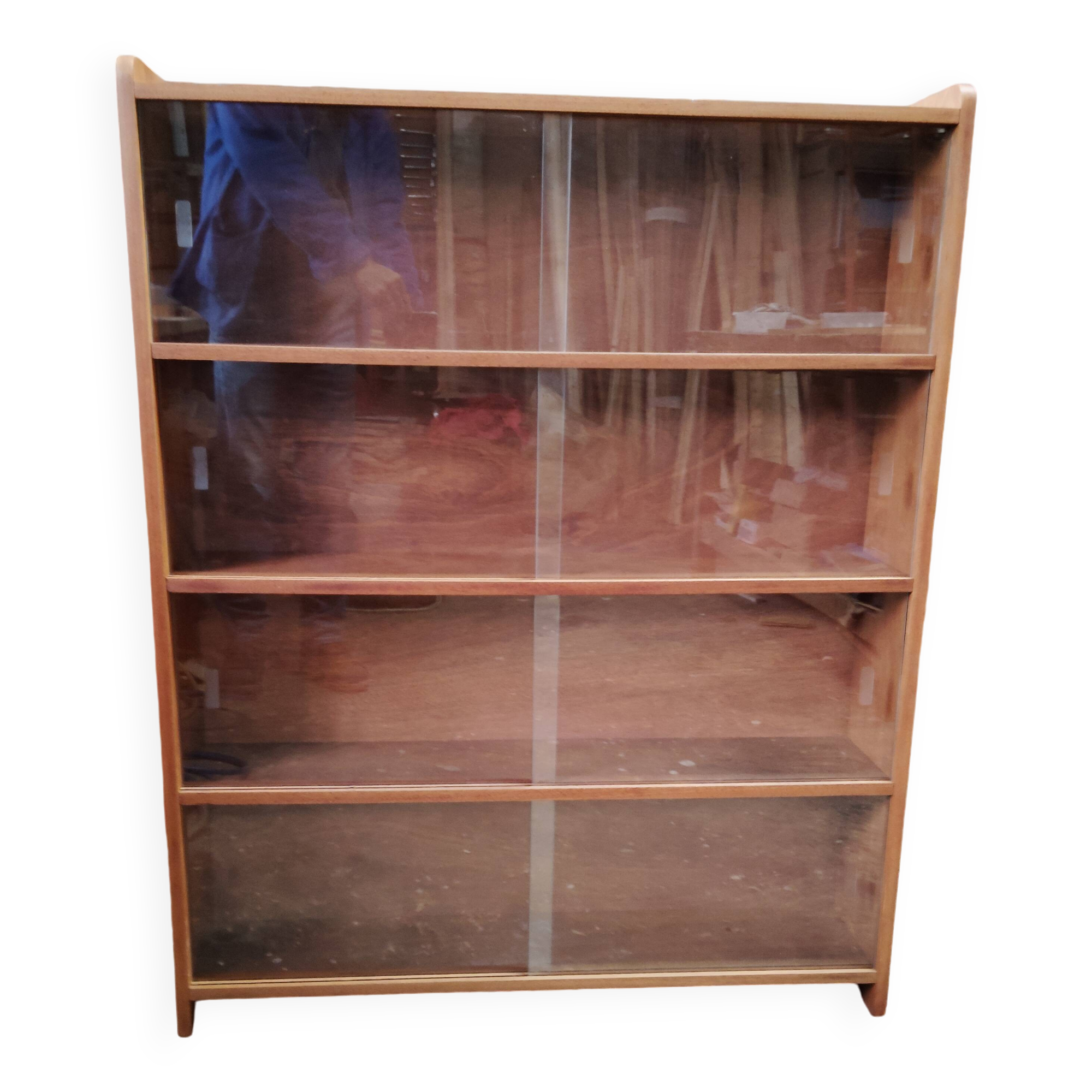 Étagères, bibliothèque vitrine verre/bois