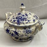 Soup bowl in earthenware stamped numbered decoration hand