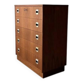 Swedish mid-century chest of drawers teak five drawers