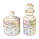 2 Old toilet bottles in Opaline NAPOLEON 3 hand painted