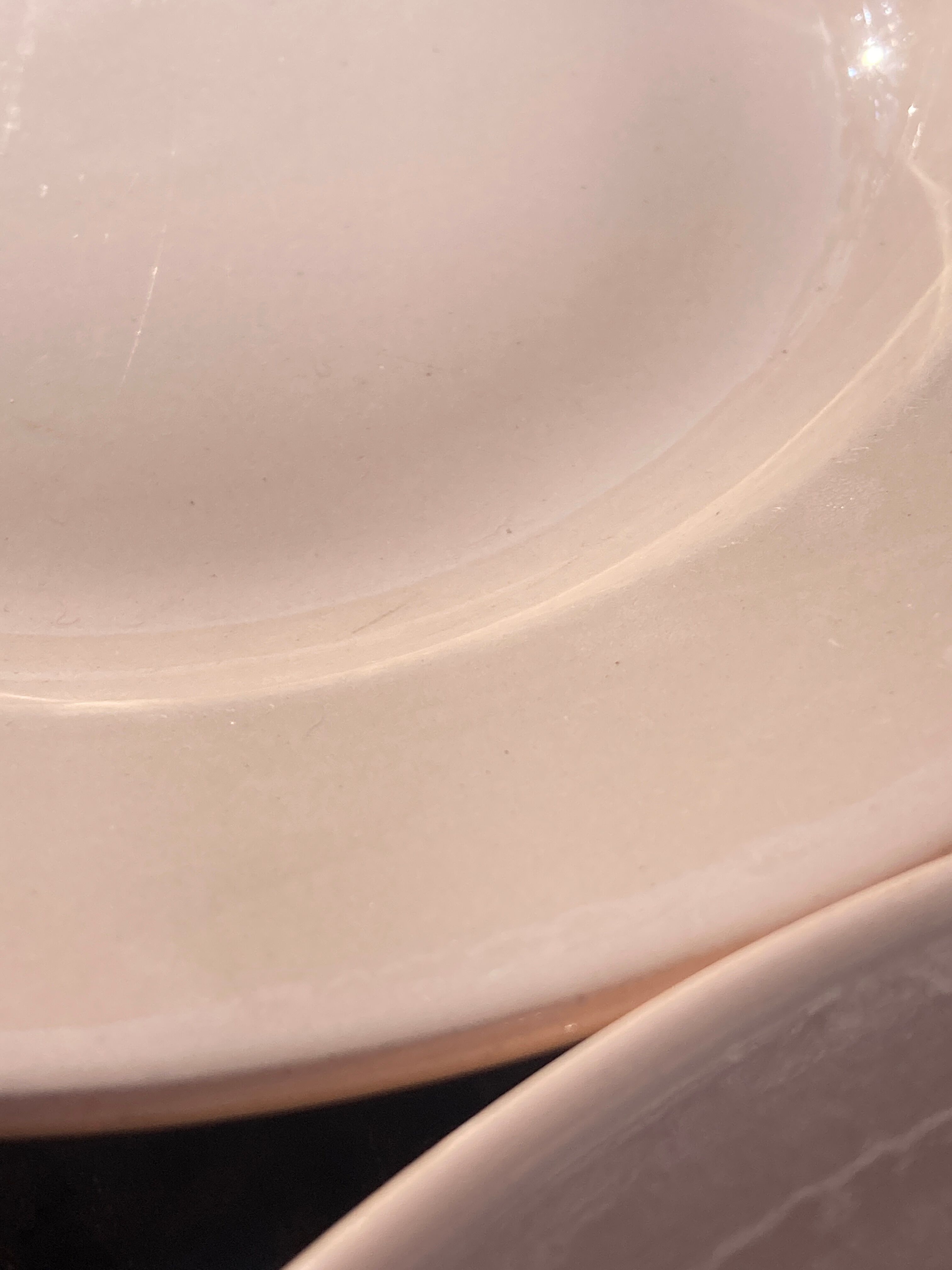 8 hollow plates Digoin Sarreguemines powder pink old