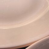 8 hollow plates Digoin Sarreguemines powder pink old