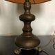 Pair of "lion's legs" lamps in brushed bronze vintage