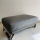 Large Roche Bobois leather pouf in gray color