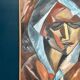 Original Swedish Oil on Canvas – “Cubist Woman Portrait” by Jan Pålsson – Signed – Dated 1980 – Vintage & Framed – 77 × 62 cm