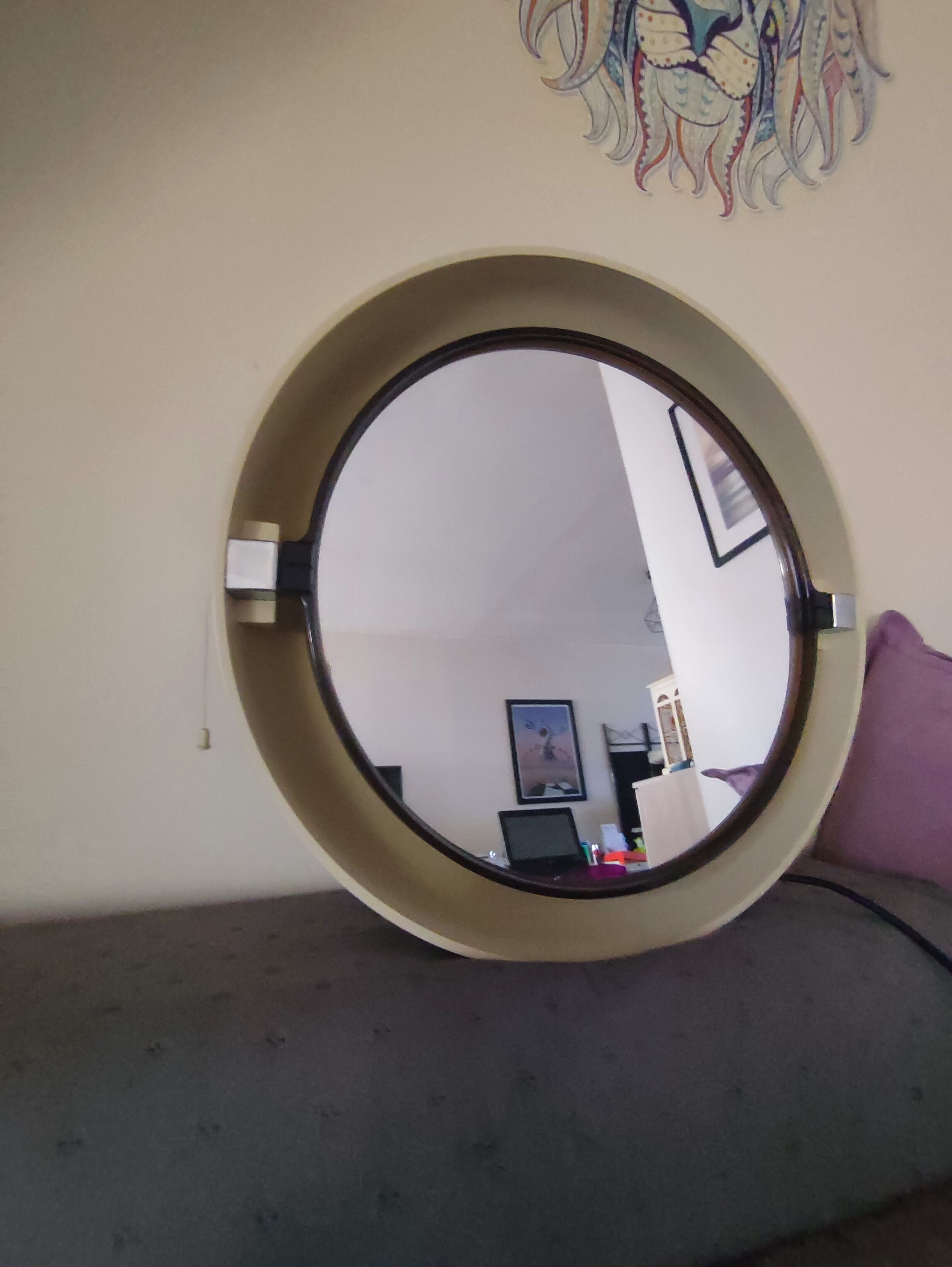 Vintage mirror alibert backlit pull-pull