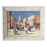 Bruno RETAUX "City in Morocco" Oil on panel signed