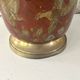 Ice Bucket, Enamel Red and Gold French Brass Champagne Cooler, Vintage