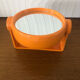Orange plastic makeup mirror Vintage year 70