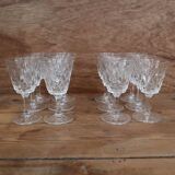 Set of 6 Arlequin liqueur glasses in Reims crystal glass 1950