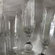Set of 9 Louis Philippe tulip champagne flutes with flat sides mid 19th