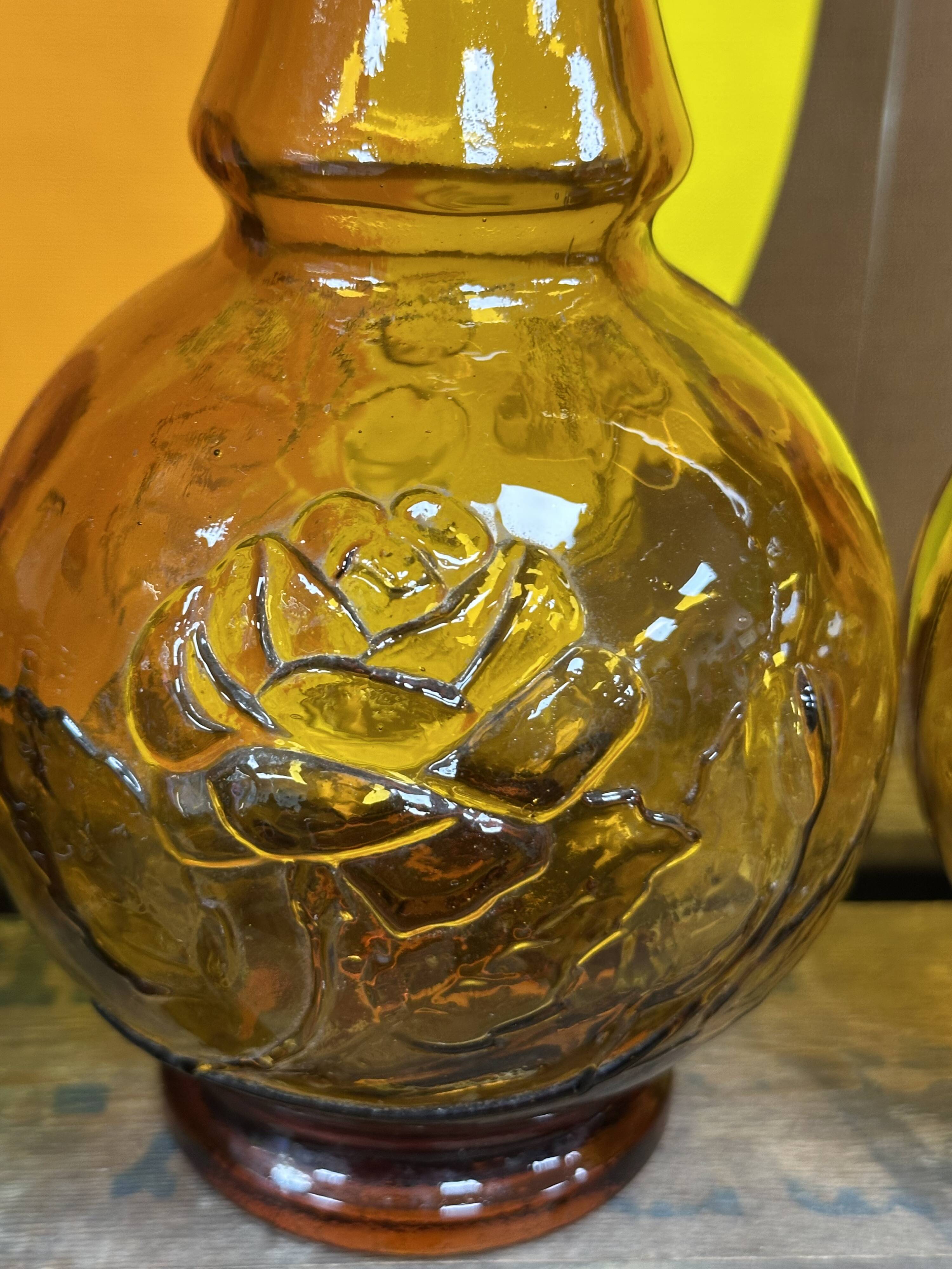 Large Italian Empoli glass carafes