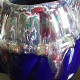 Blue flamée earthenware pitcher
