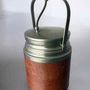 Regency leather ice bucket with tongs, Italy, 1970
