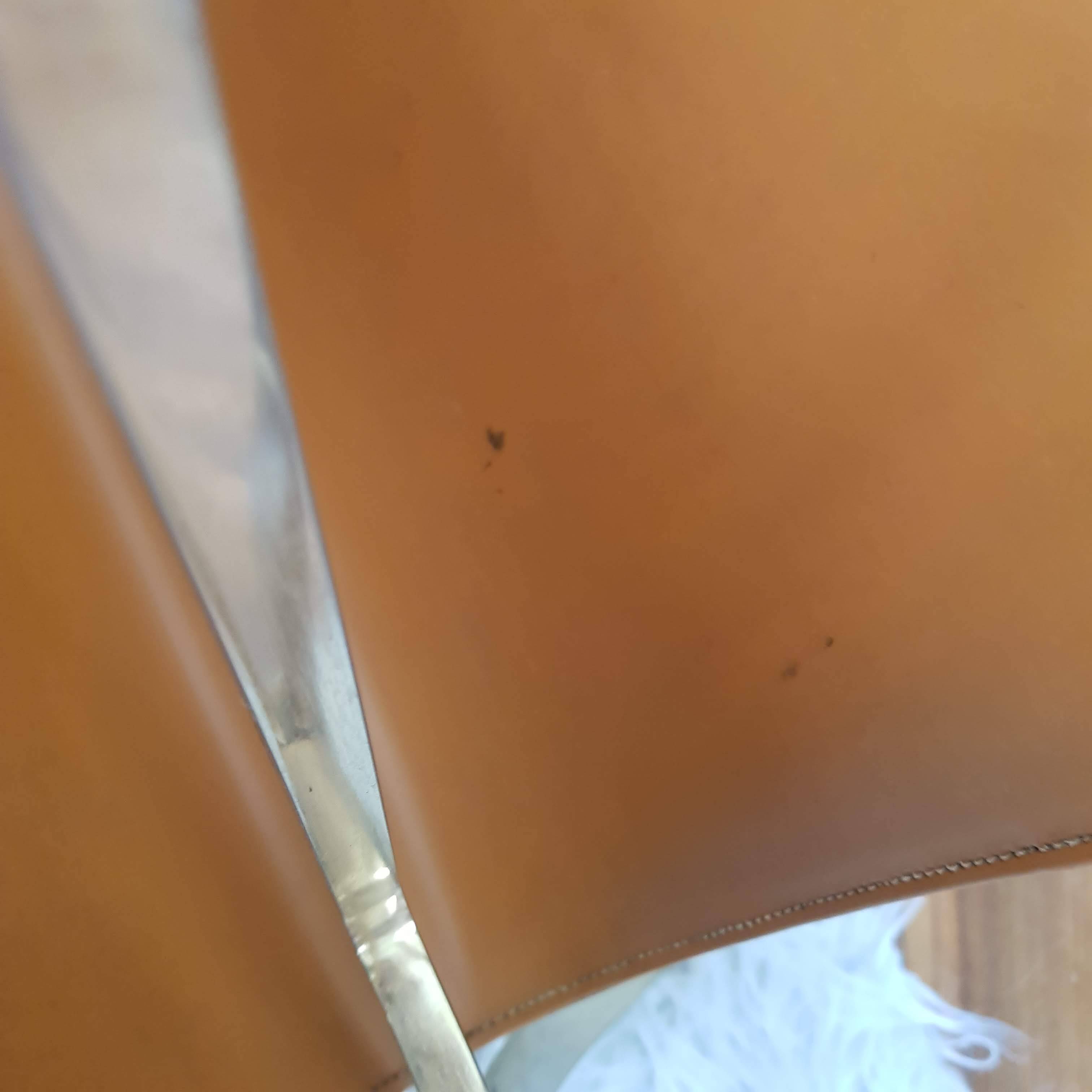 Camel leather and brass magazine holder