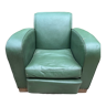 Green leatherette art deco club chair