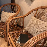 Paire de fauteuils en rotin