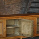 Modern Danish low enfilade in oak with panelled doors, mid-20th century.
