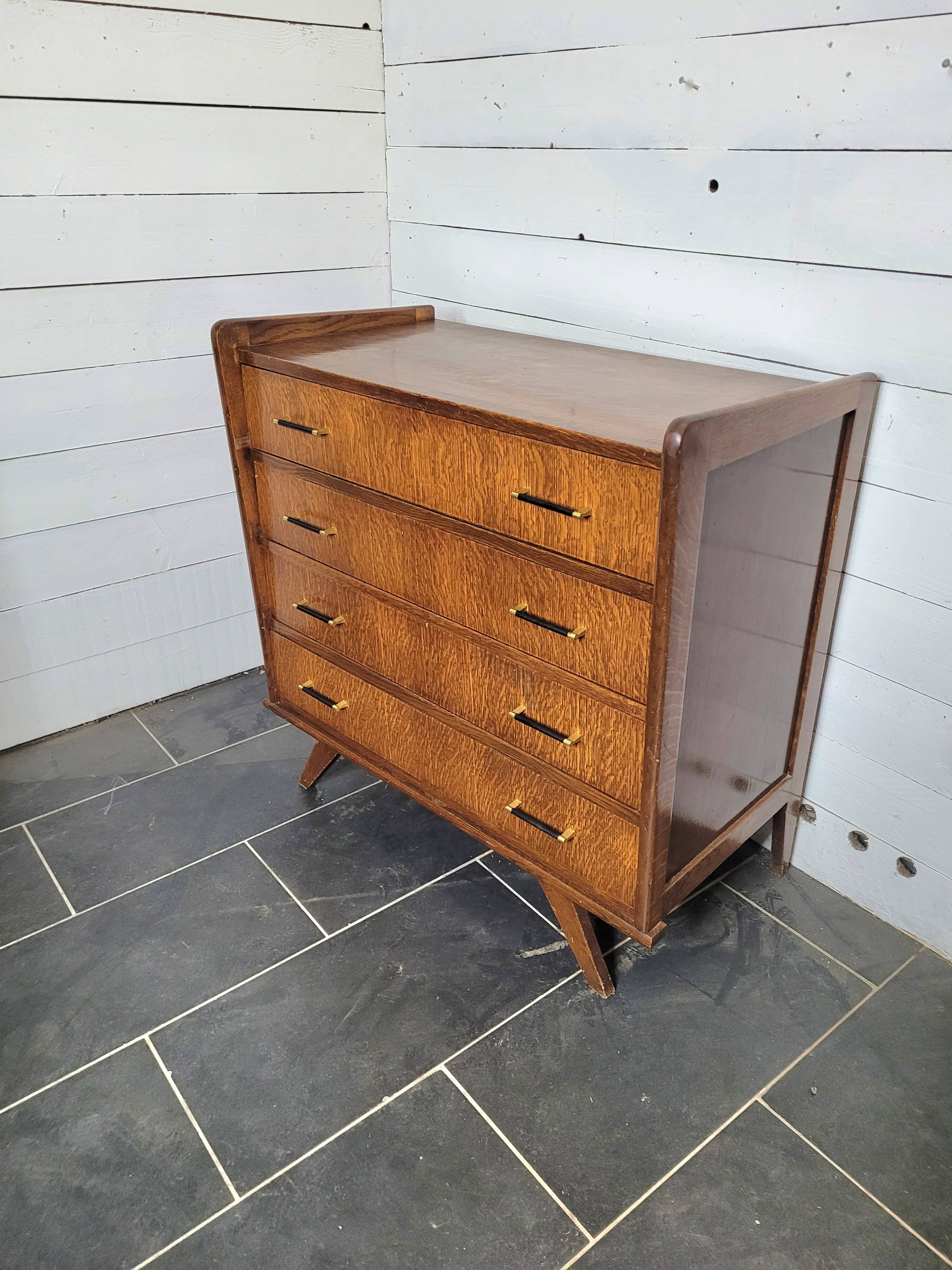 Vintage 60s oak chest of drawers