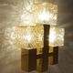 Vintage wall lamp Kalmar Austria, brass glass, 60s