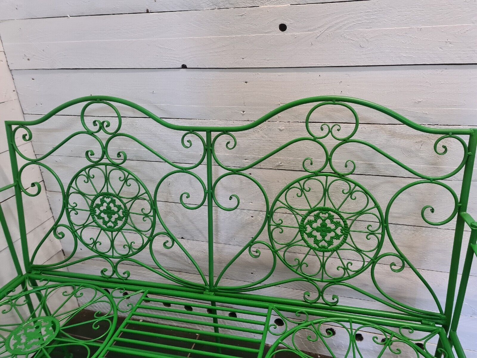 Iron garden bench