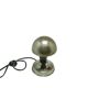 Mushroom table lamp, silver metal, black bakelite, Poland, 1950s
